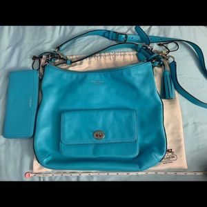 Coach Aqua, Blue, Turquoise Crossbody and wallet